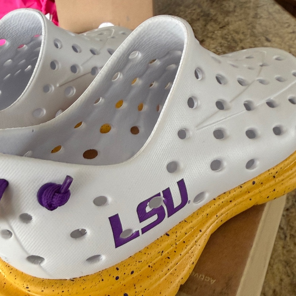 REVIVE New W/O tags 
LSU White and Yellow Slip-On Shoes. - Picture 6 of 8